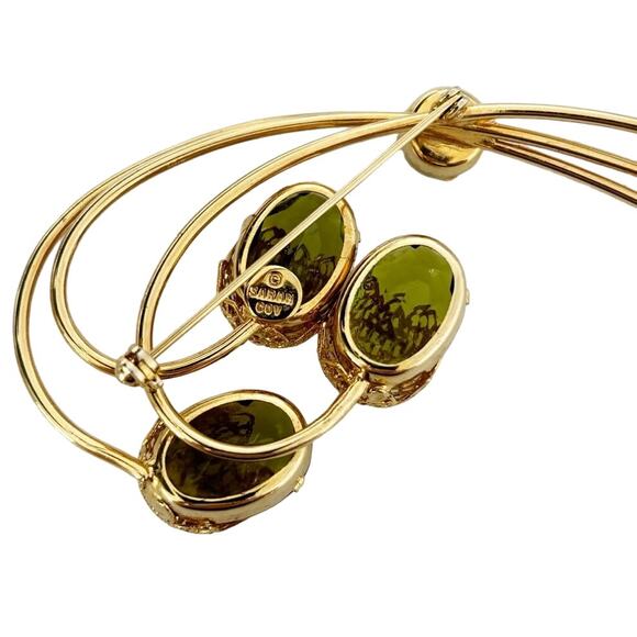 Vintage Sarah Coventry Touch of Elegance Brooch and Earring Set Green - Picture 14 of 16